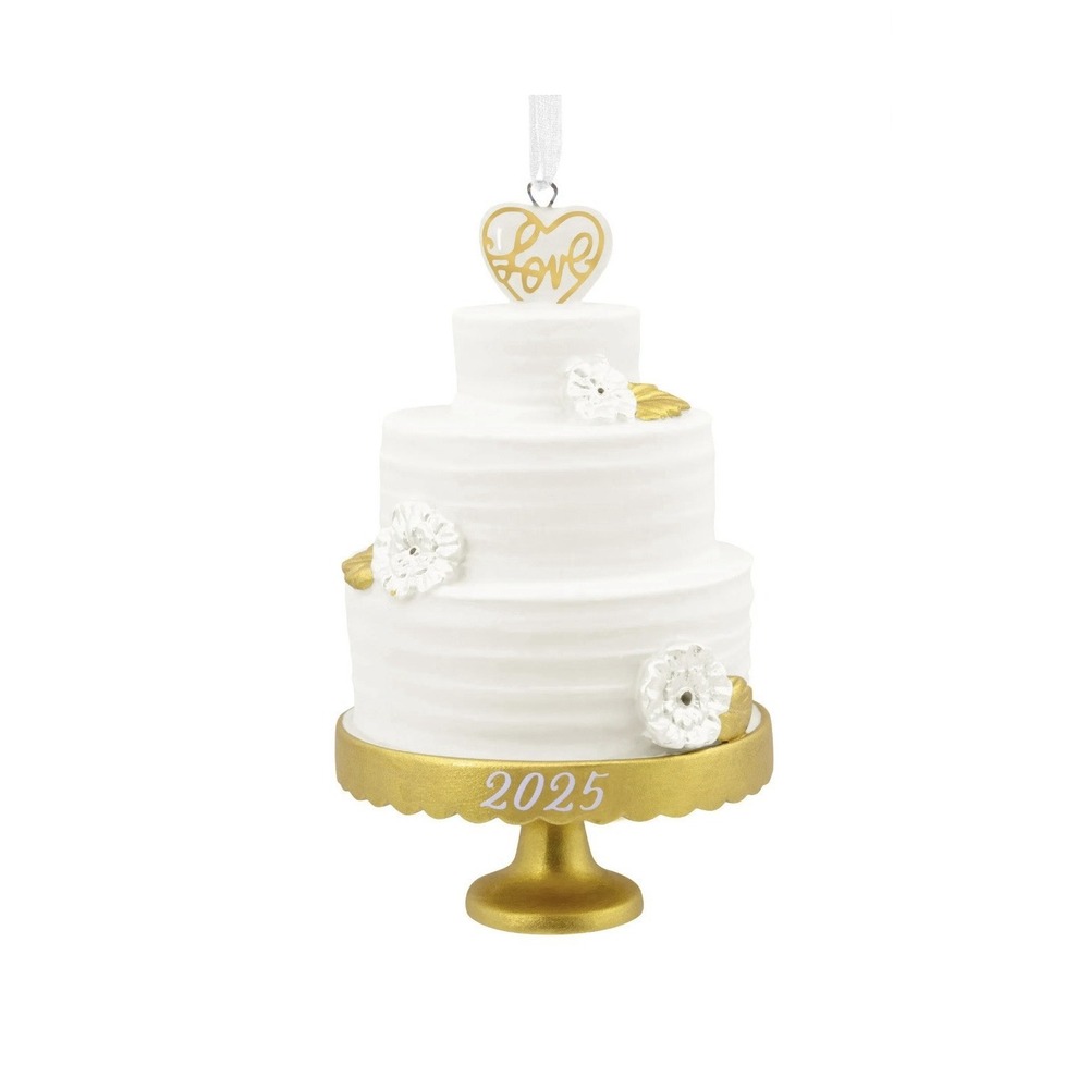 Hallmark Porcelain Ornament 2025 Wedding Cake Slice Of Love Premium Married Gift